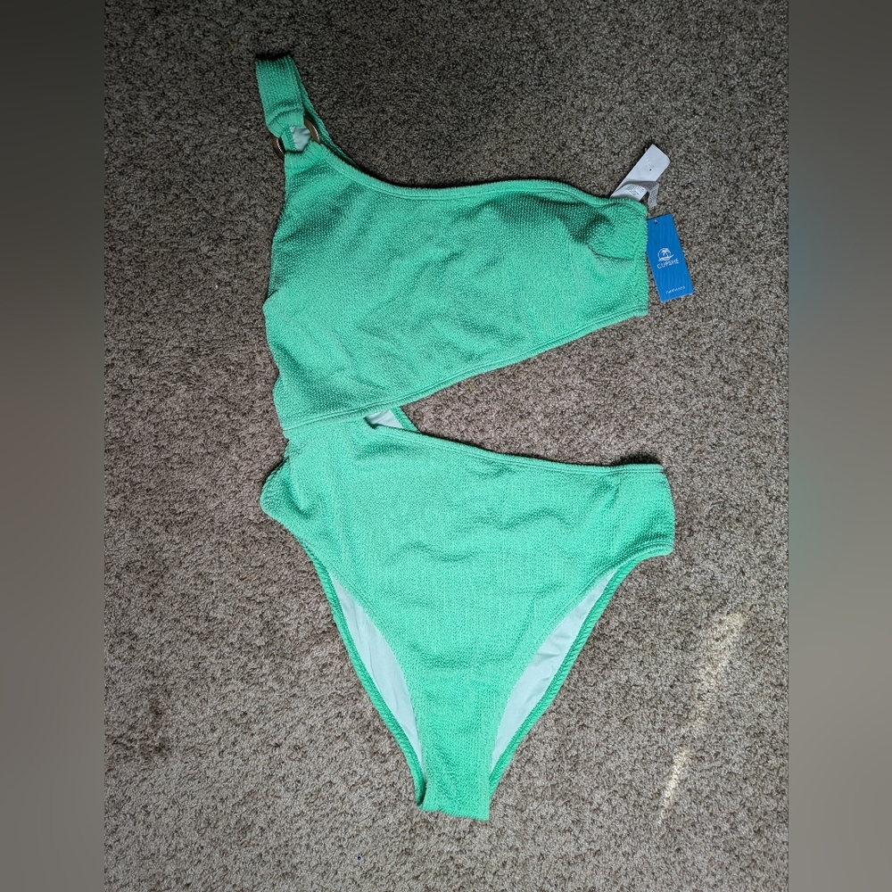 Cupshe‎ NEW Green One Shoulder Cut Out One Piece Size XL